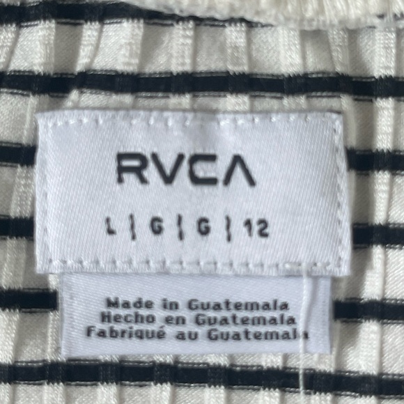 RVCA black white striped open back strapless dress L - Picture 10 of 10